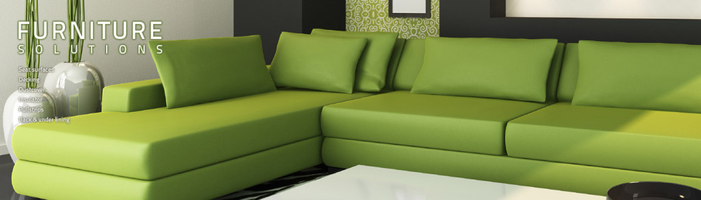 Large comfortable looking green sectional made of Comfortzone material showing