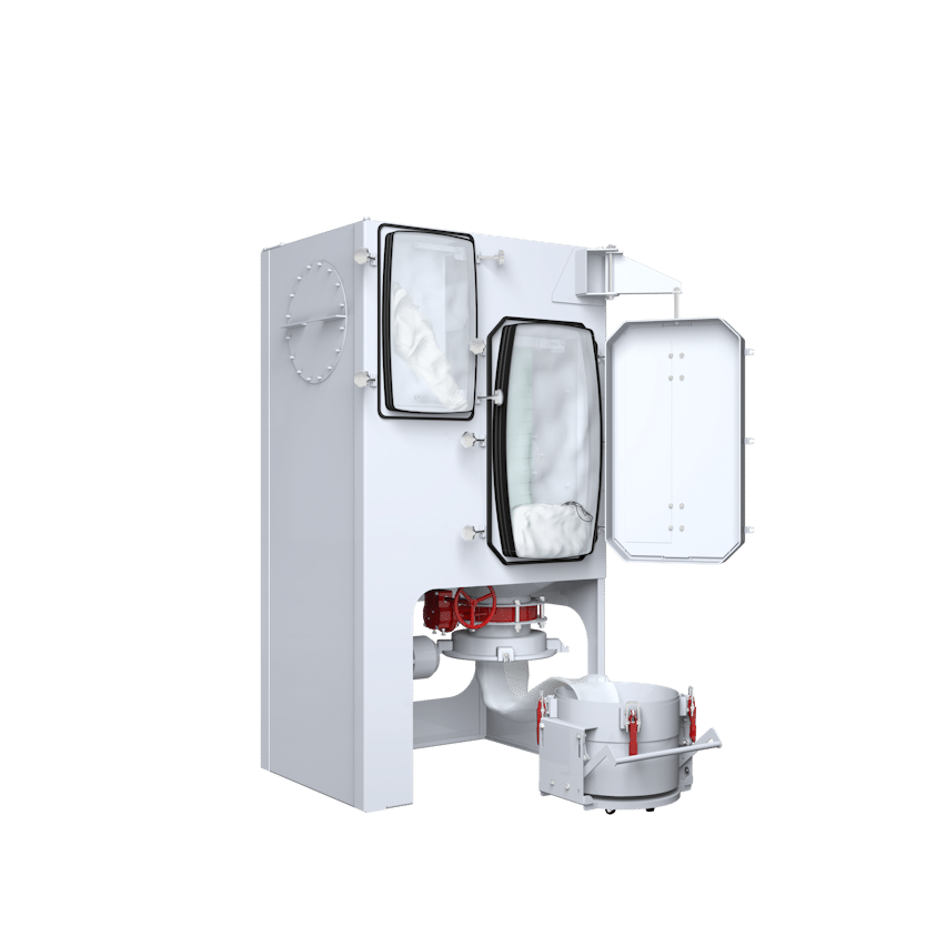 Figure 3: Dust collector with a bag-in/bag-out containment system and a continuous liner discharge system.